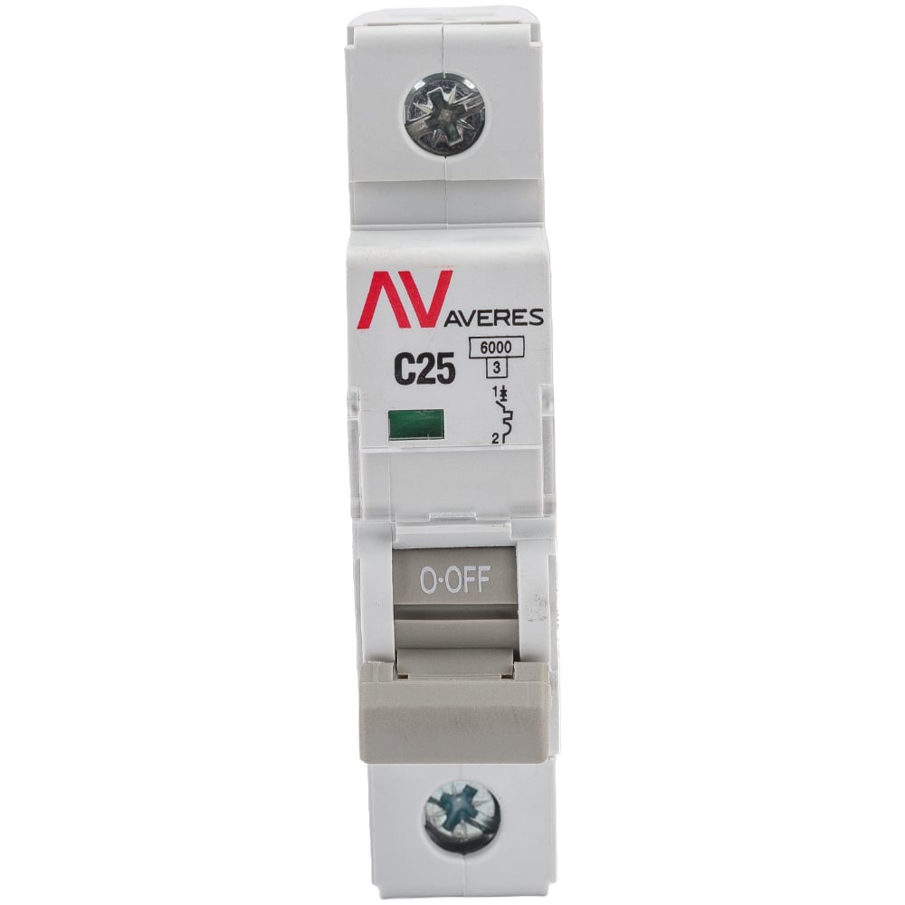 Автоматический выключатель EKF AVERES AV-6, 1P, 25A, C, 6kA mcb6-1-25C ...