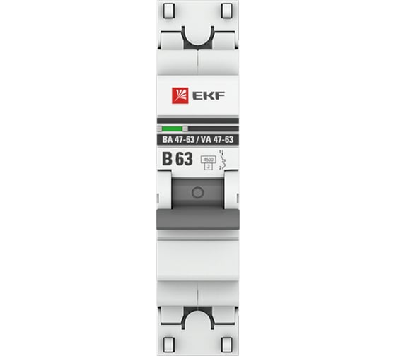 Автоматический выключатель EKF PROxima ВА 47-63, 1P, 63А, В, 4,5kA mcb4763-1-63B-pro
