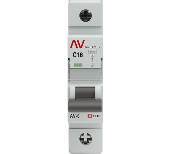 Автоматический выключатель EKF AVERES AV-6, 1P, 16A, C, 6kA, mcb6-1-16C-av