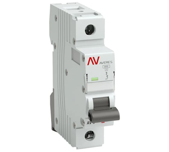 Автоматический выключатель EKF AVERES AV-6, DC, 1P, 3A, C, 6kA mcb6-DC-1-03C-av