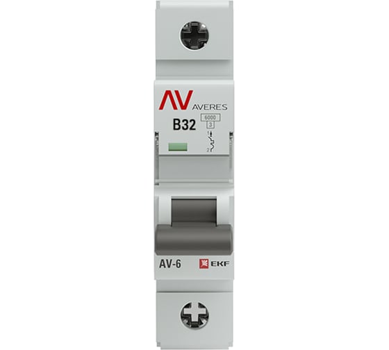 Автоматический выключатель EKF AVERES AV-6, 1P, 32A (В), 6kA mcb6-1-32B-av