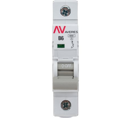 Автоматический выключатель EKF AVERES AV-6, 1P, 6A, 6kA mcb6-1-06B-av