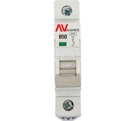 Автоматический выключатель EKF AV-6, 1P, 50A, 6kA, AVERES mcb6-1-50B-av 1