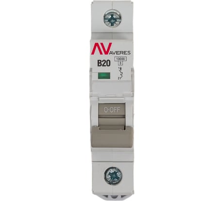 Выключатель автоматический EKF AV-10, 1P, 20A, 10kA, AVERES mcb10-1-20B-av