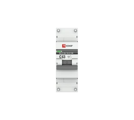 Автоматический выключатель EKF 1P, 63А, 10kA, ВА 47-100, PROxima mcb47100-1-63C-pro