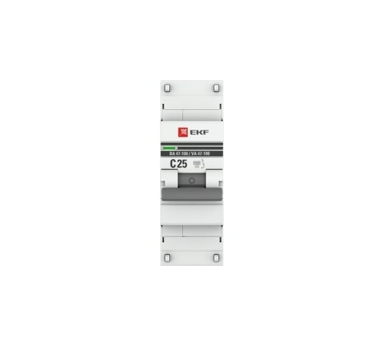 Автоматический выключатель EKF 1P, 25А, 10kA, ВА 47-100, PROxima mcb47100-1-25C-pro