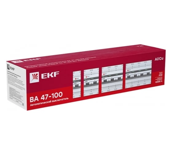 Автоматический выключатель EKF 2P 100А C 10kA ВА 47-100 PROxima mcb47100-2-100C-pro