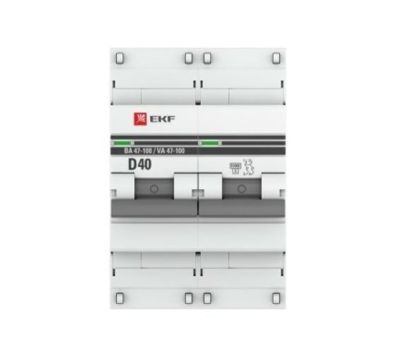 Автоматический выключатель EKF 2P 40А D 10kA ВА 47-100 PROxima mcb47100-2-40D-pro