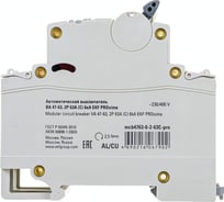 Автоматический выключатель EKF 2P 63А C 6кА ВА 47-63 PROxima SQ mcb4763-6-2-63C-pro