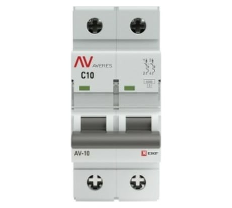 Автоматический выключатель EKF AV-6 2P 10A C 6kA AVERES mcb6-2-10C-av