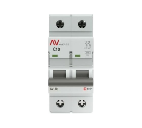 Автоматический выключатель EKF AV-6 2P 10A C 6kA AVERES mcb6-2-10C-av 1