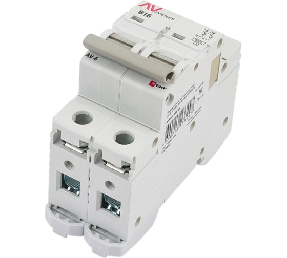 Автоматический выключатель EKF AV-6 2P 16A B 6kA AVERES mcb6-2-16B-av