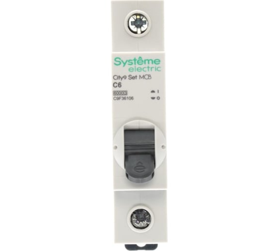 Автоматический выключатель (ав) Systeme Electric City9 set с 6а 1p 6ka 230в C9F36106