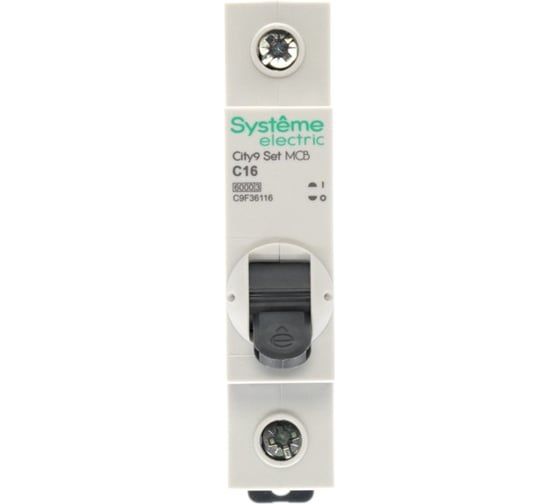 Автоматический выключатель (ав) Systeme Electric City9 set с 16а 1p 6ka 230в C9F36116