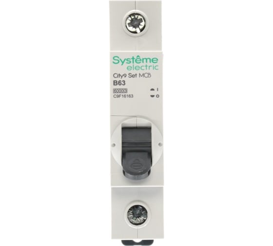 Автоматический выключатель (ав) Systeme Electric City9 set b 63а 1p 6ka 230в C9F16163