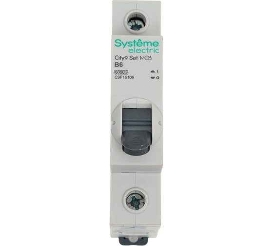 Автоматический выключатель (ав) Systeme Electric City9 set b 6а 1p 6ka 230в C9F16106