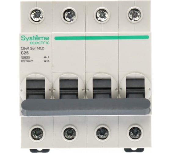 Автоматический выключатель (ав) Systeme Electric City9 set с 25а 4p 6ka 400в C9F36425