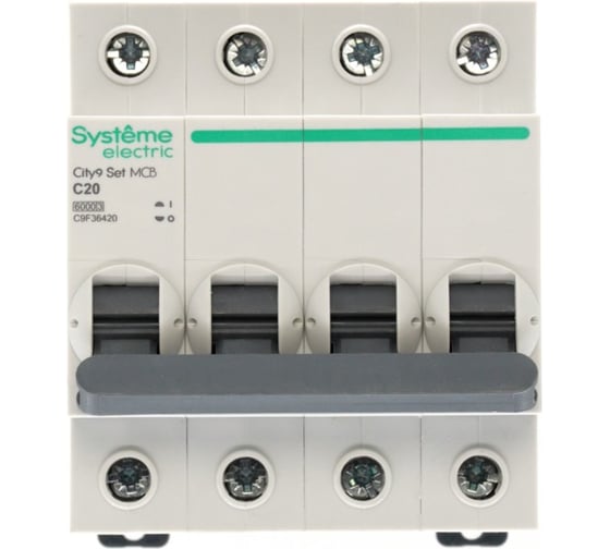 Автоматический выключатель (ав) Systeme Electric City9 set с 20а 4p 6ka 400в C9F36420