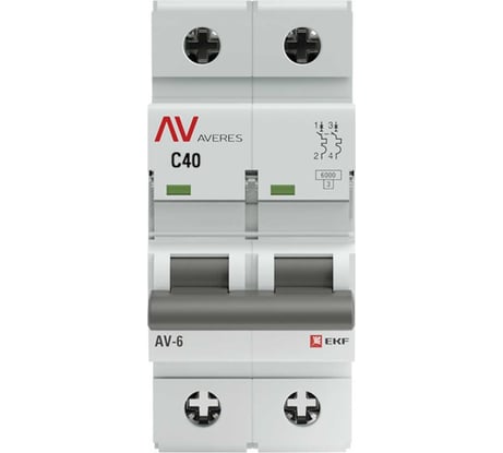 Автоматический выключатель EKF AV-6 2P 40A 6kA AVERES mcb6-2-40C-av