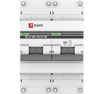Автоматический выключатель EKF PROxima ВА 47-100, 2P, 32А, 10kA, mcb47100-2-32D-pro