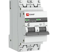 Автоматический выключатель EKF PROxima ВА 47-63, 2P, 6А, 6кА, SQ mcb4763-6-2-06C-pro
