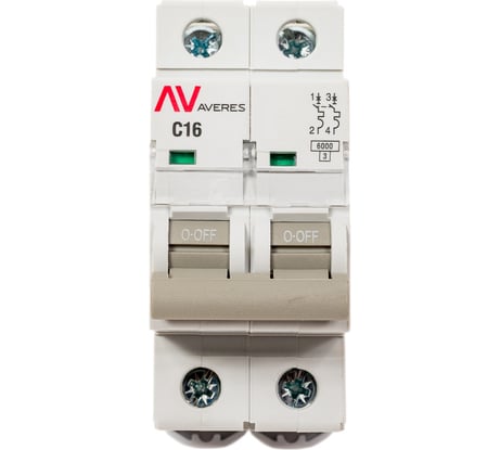 Автоматический выключатель EKF AVERES AV-6 2P, 16A, 6kA mcb6-2-16C-av