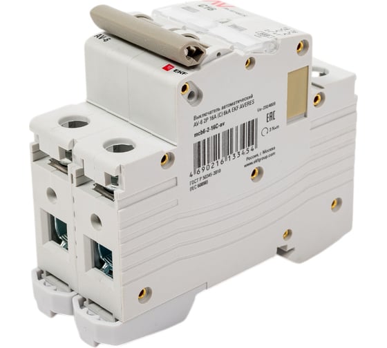 Автоматический выключатель EKF AVERES AV-6 2P, 16A, 6kA mcb6-2-16C-av