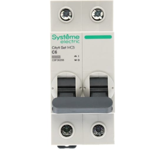 Автоматический выключатель (ав) Systeme Electric City9 set с 6а 2p 6ka 230в C9F36206