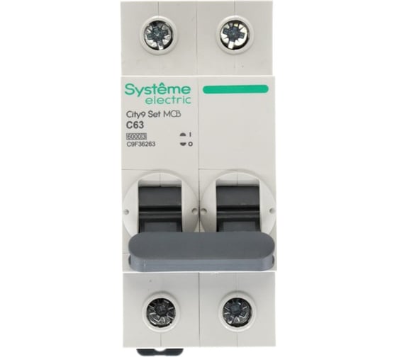 Автоматический выключатель (ав) Systeme Electric City9 set с 63а 2p 6ka 230в C9F36263