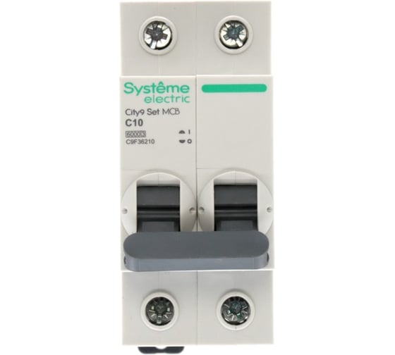 Автоматический выключатель (ав) Systeme Electric City9 set с 10а 2p 6ka 230в C9F36210