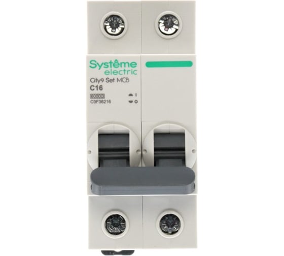 Автоматический выключатель (ав) Systeme Electric City9 set с 16а 2p 6ka 230в C9F36216
