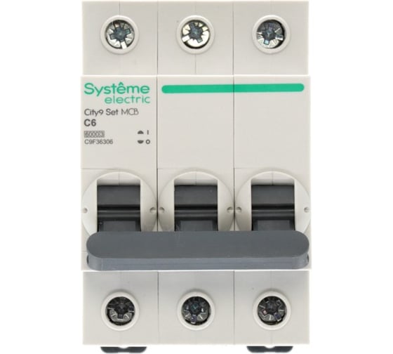 Автоматический выключатель (ав) Systeme Electric City9 set с 6а 3p 6ka 400в C9F36306