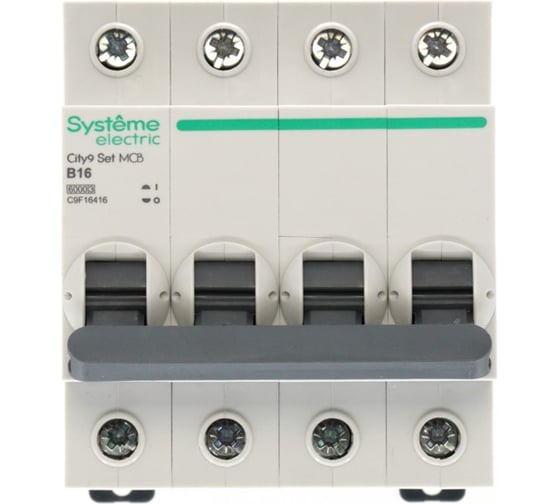 Автоматический выключатель (ав) Systeme Electric City9 set b 16а 4p 6ka 400в C9F16416