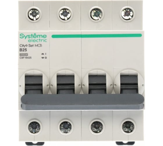 Автоматический выключатель (ав) Systeme Electric City9 set b 25а 4p 6ka 400в C9F16425