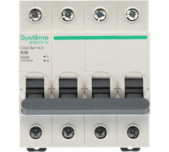 Автоматический выключатель (ав) Systeme Electric City9 set b 40а 4p 6ka 400в C9F16440