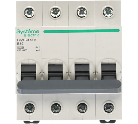 Автоматический выключатель (ав) Systeme Electric City9 set b 50а 4p 6ka 400в C9F16450