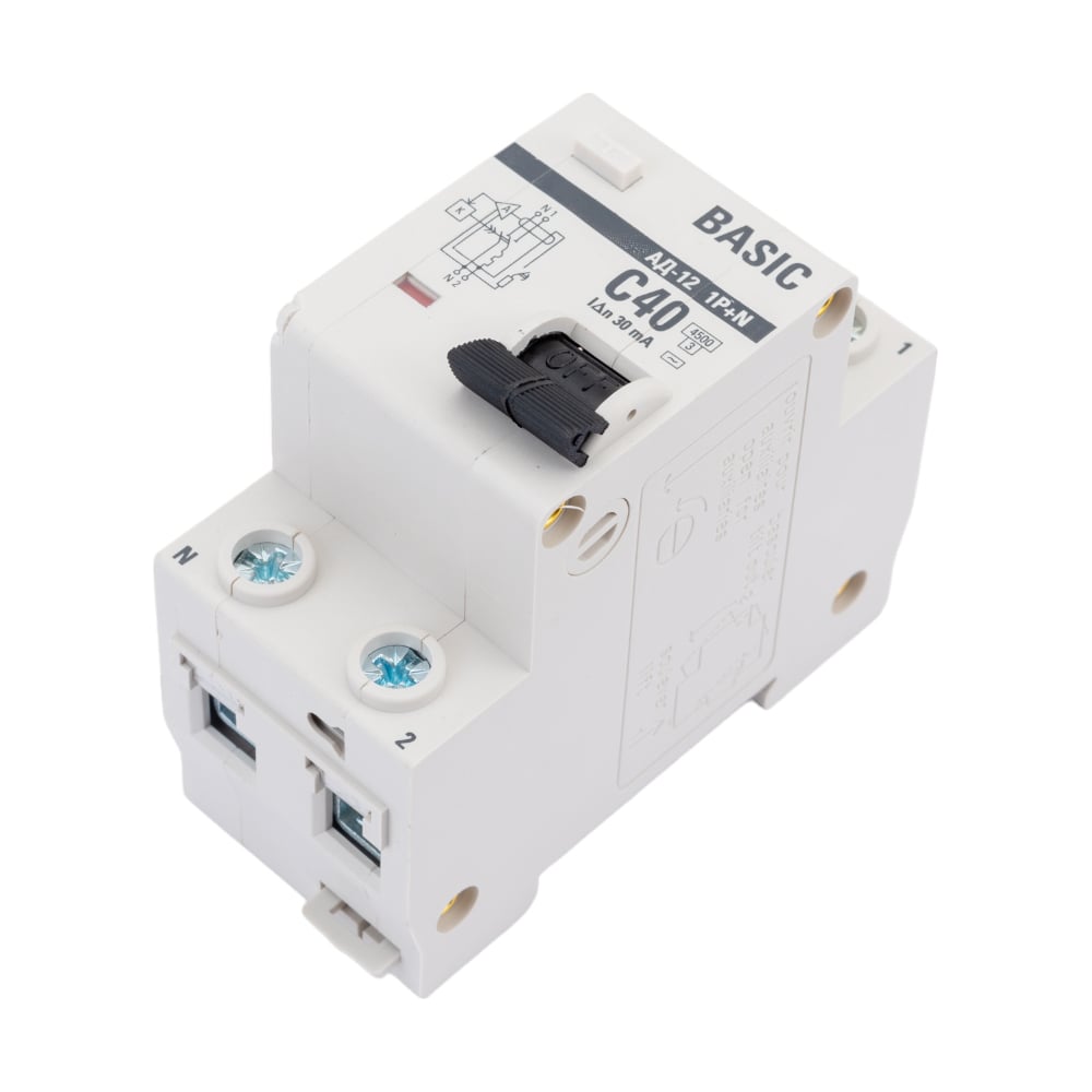 Дифференциальный автомат EKF Basic АД-12, 1P+N, 40А, 30мА, тип АС ...