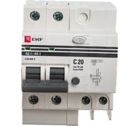 Дифференциальный автомат EKF PROxima АД-2, 20А/30мА, 4,5кА, SQ DA2-20-30-pro