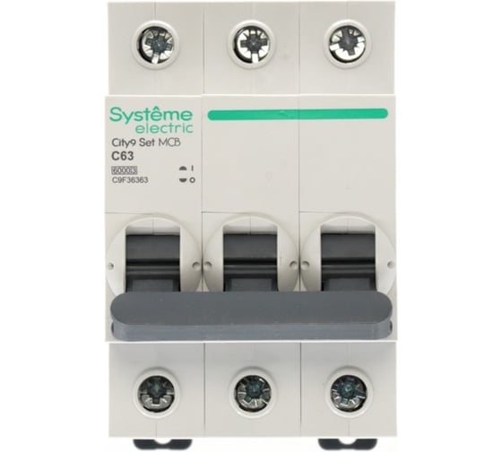 Автоматический выключатель (ав) Systeme Electric City9 set с 63а 3p 6ka 400в C9F36363