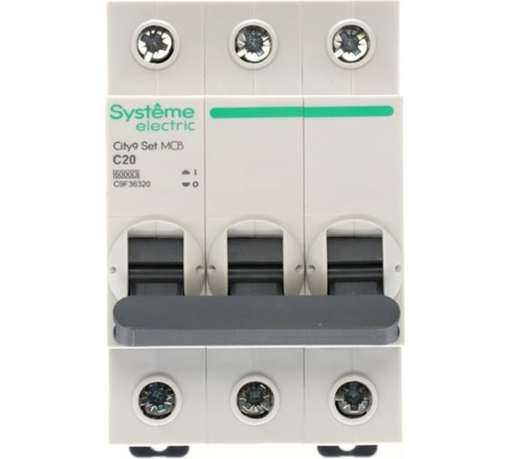 Автоматический выключатель (ав) Systeme Electric City9 set с 20а 3p 6ka 400в C9F36320
