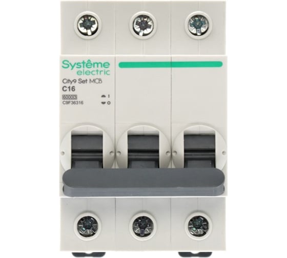 Автоматический выключатель (ав) Systeme Electric City9 set с 16а 3p 6ka 400в C9F36316