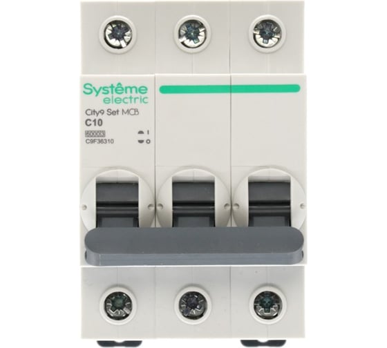 Автоматический выключатель (ав) Systeme Electric City9 set с 10а 3p 6ka 400в C9F36310