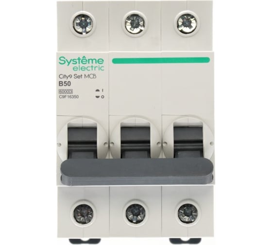 Автоматический выключатель (ав) Systeme Electric City9 set b 50а 3p 6ka 400в C9F16350