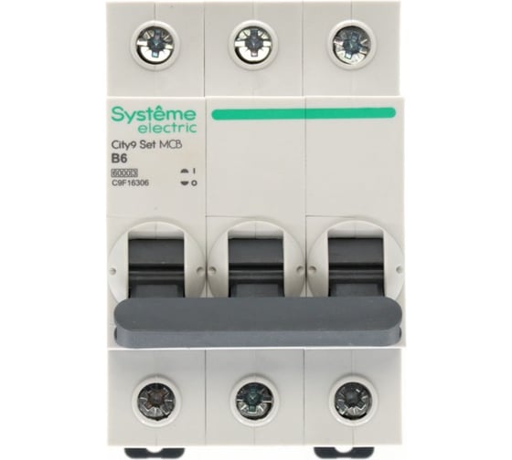 Автоматический выключатель (ав) Systeme Electric City9 set b 6а 3p 6ka 400в C9F16306