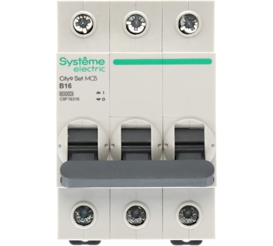 Автоматический выключатель (ав) Systeme Electric City9 set b 16а 3p 6ka 400в C9F16316