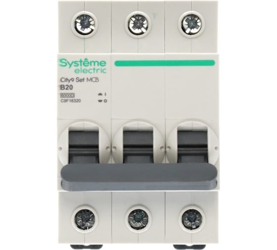 Автоматический выключатель (ав) Systeme Electric City9 set b 20а 3p 6ka 400в C9F16320