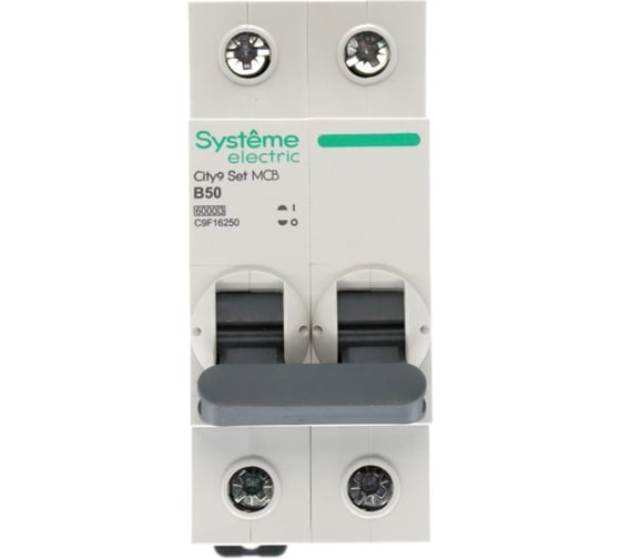Автоматический выключатель (ав) Systeme Electric City9 set b 50а 2p 6ka 230в C9F16250