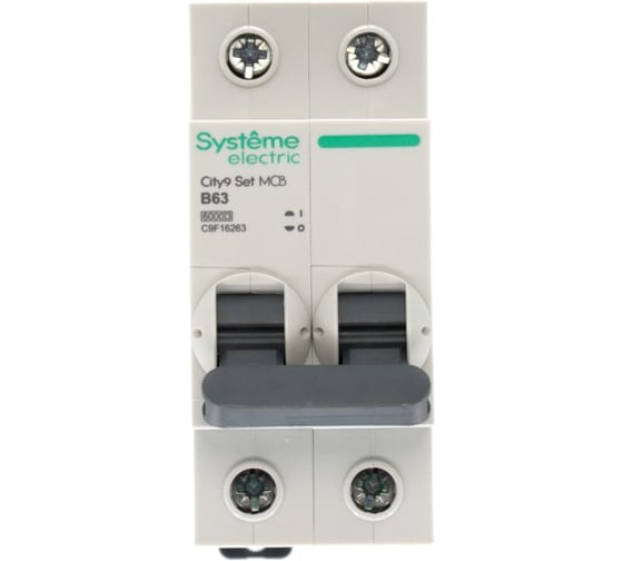 Автоматический выключатель (ав) Systeme Electric City9 set b 63а 2p 6ka 230в C9F16263