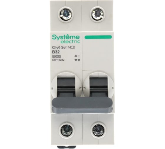 Автоматический выключатель (ав) Systeme Electric City9 set b 32а 2p 6ka 230в C9F16232