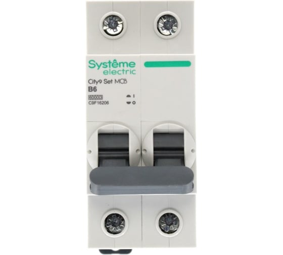 Автоматический выключатель (ав) Systeme Electric City9 set b 6а 2p 6ka 230в C9F16206